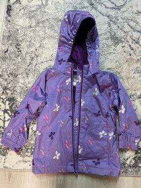 Gustin Purple Butterfly Hooded Raincoat